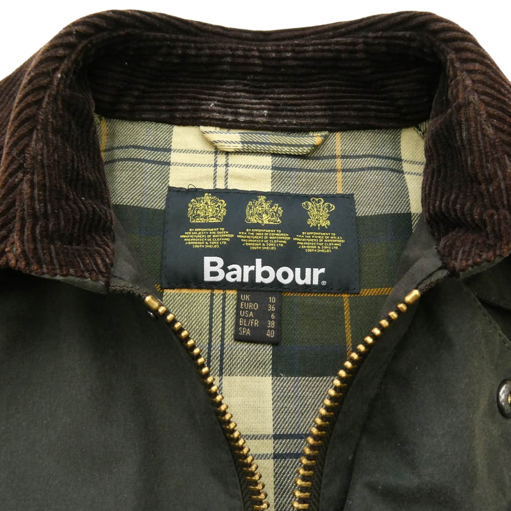 Barbour バブアー 21AW 2102028 WOMENS BURGHLEY ウィメンズ バーレー 3ワラント オイルド ロング コート ジャケット モスグリーン系 カーキ系 UK10【中古】