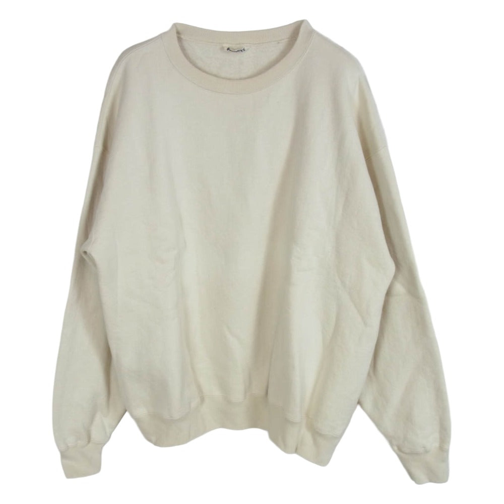 AURALEE オーラリー 23AW A23AP02TU SMOOTH SOFT SWEAT P/O スムースソフト クルーネック スウェット トレーナー オフホワイト系 5【中古】