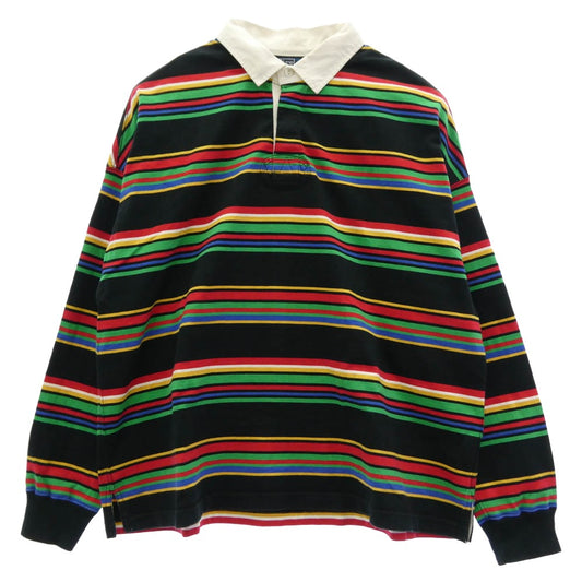 SAINT MICHAEL セントマイケル SM-YS8-0000-025 RUGGER SHIRT BORDER ボーダー ラガーシャツ ラグビー ポロカラー スウェット トレーナー マルチカラー系 L【中古】