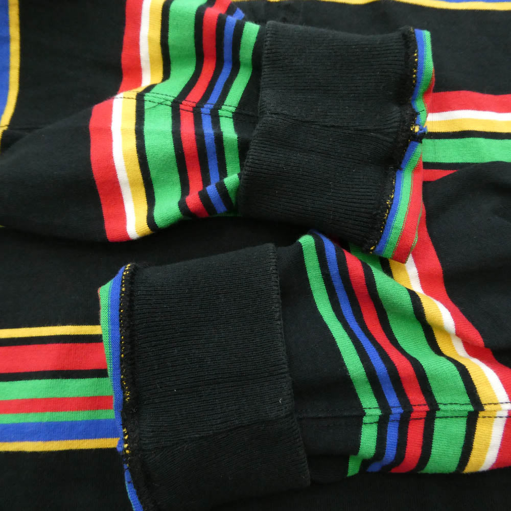 SAINT MICHAEL セントマイケル SM-YS8-0000-025 RUGGER SHIRT BORDER ボーダー ラガーシャツ ラグビー ポロカラー スウェット トレーナー マルチカラー系 L【中古】