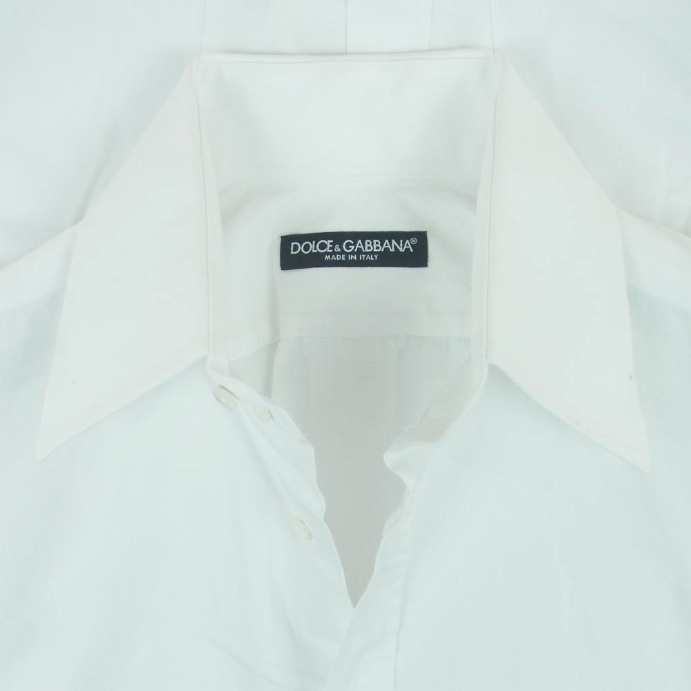 DOLCE&GABBANA ドルチェアンドガッバーナ 長袖 ドレス シャツ 15.5 コットン イタリア製 ホワイト系 39【中古】