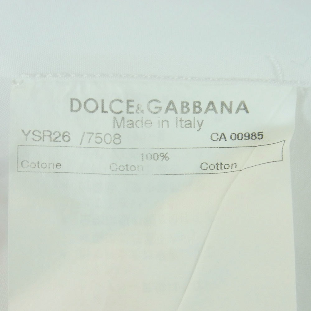 DOLCE&GABBANA ドルチェアンドガッバーナ 長袖 ドレス シャツ 15.5 コットン イタリア製 ホワイト系 39【中古】