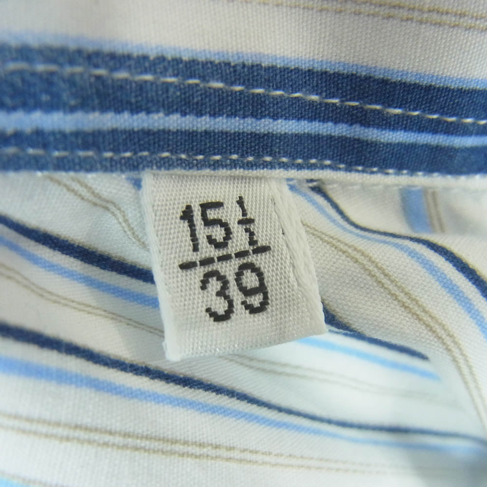 DOLCE&GABBANA ドルチェアンドガッバーナ ストライプ 長袖 シャツ 15.5 ライトブルー系 ブルー系 ホワイト系 39【中古】