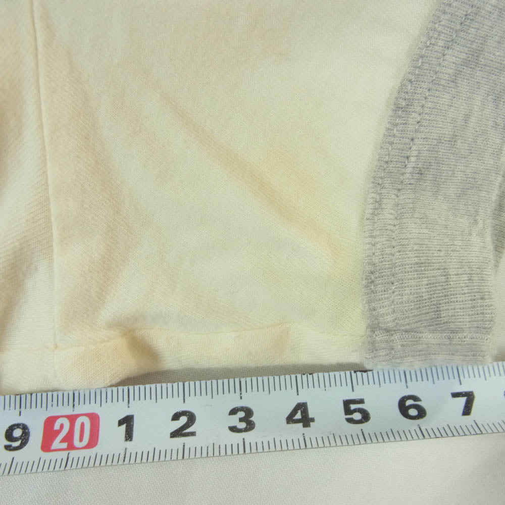 DOLCE&GABBANA ドルチェアンドガッバーナ DG刺繍 Vネック 半袖 Tシャツ カットソー コットン イタリア製 クリーム色系 48【中古】