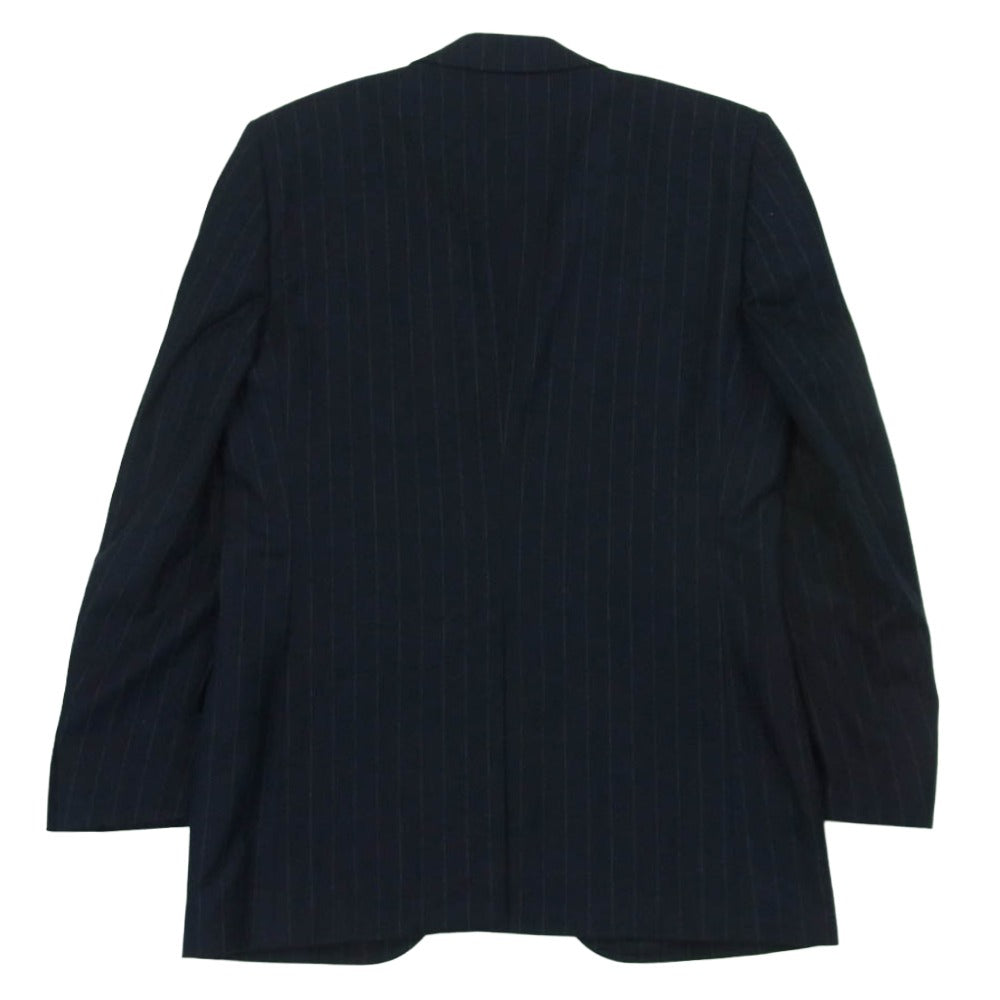 DOLCE&GABBANA ドルチェアンドガッバーナ ピークドラペル ストライプ 2B シングル テーラード ジャケット ダークネイビー系 48【中古】