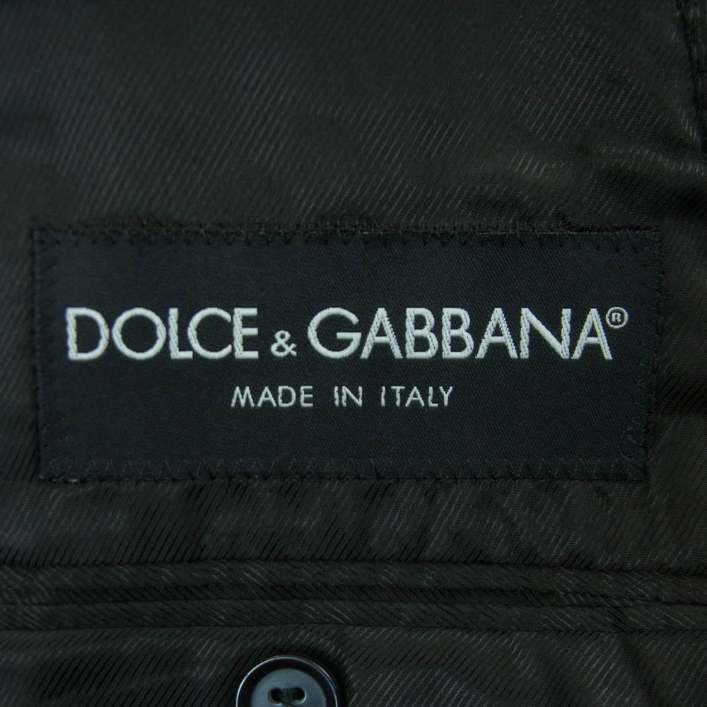 DOLCE&GABBANA ドルチェアンドガッバーナ ピークドラペル ストライプ 2B シングル テーラード ジャケット ダークネイビー系 48【中古】