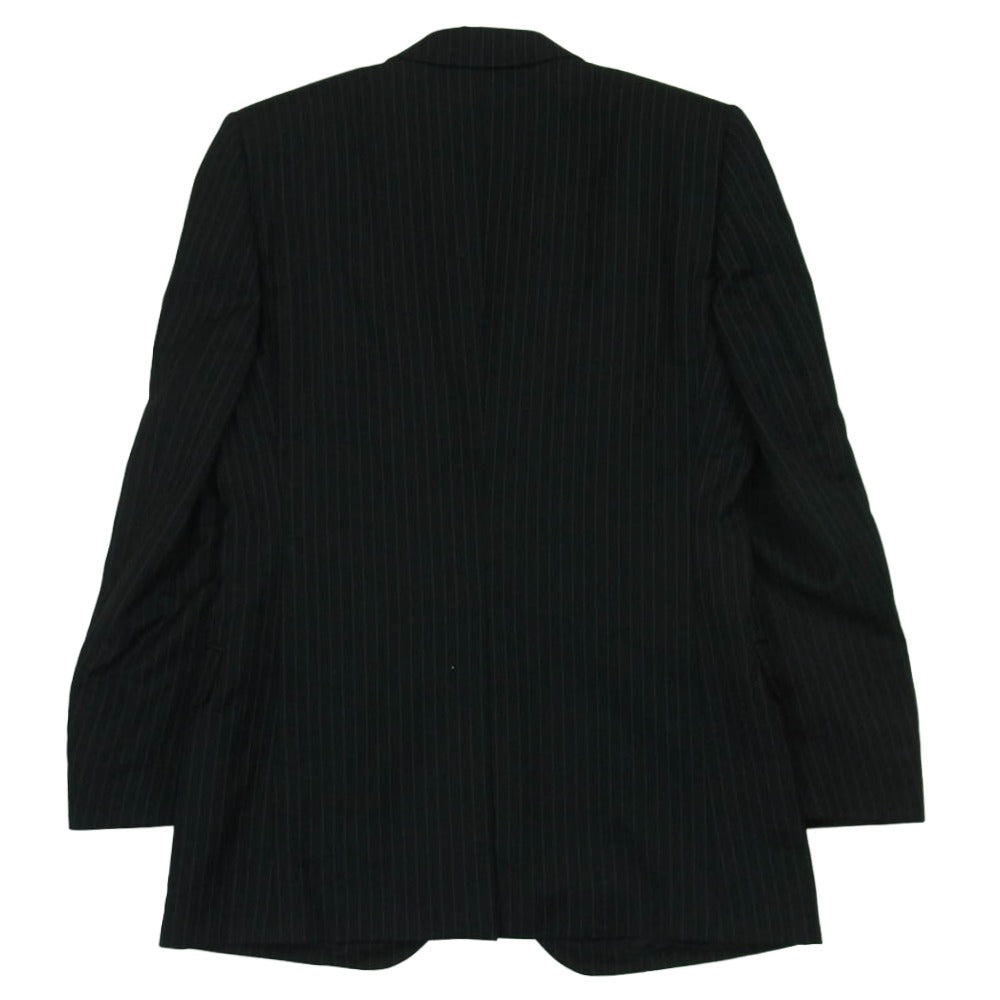 DOLCE&GABBANA ドルチェアンドガッバーナ ピークドラペル ストライプ 1B シングル テーラード ジャケット ブラック系 46【中古】