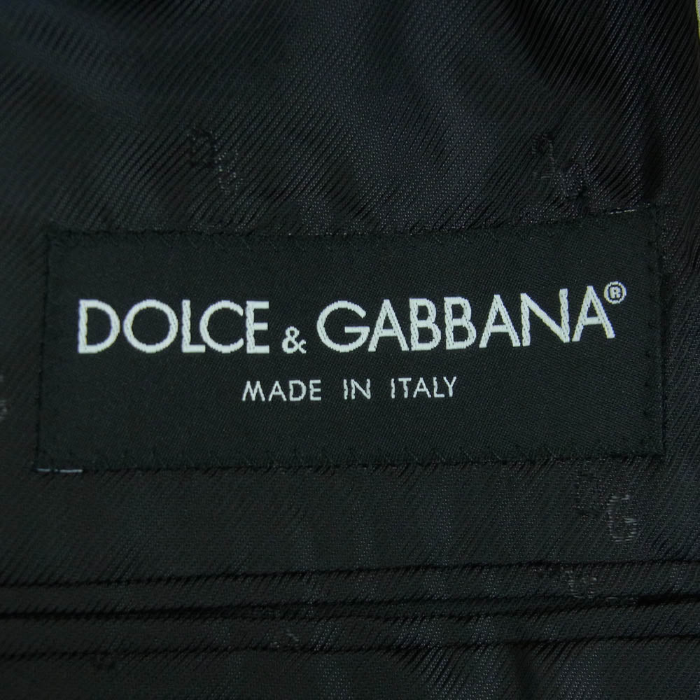 DOLCE&GABBANA ドルチェアンドガッバーナ ピークドラペル ストライプ 1B シングル テーラード ジャケット ブラック系 46【中古】