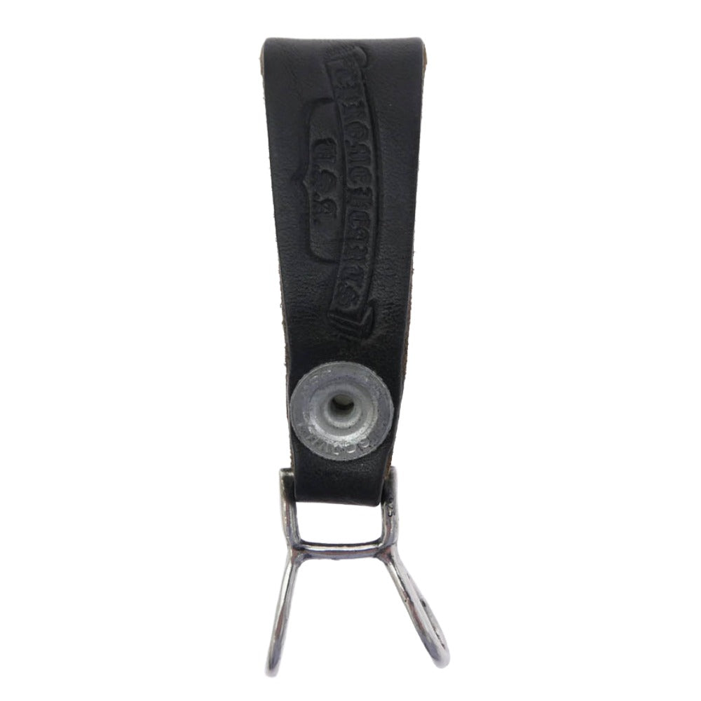 CHROME HEARTS クロムハーツ（原本無） BELT LOOP クロスボール ボタン レザー ベルトループ ブラック系 シルバー系【中古】