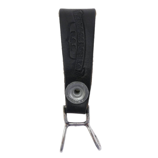 CHROME HEARTS クロムハーツ（原本無） BELT LOOP クロスボール ボタン レザー ベルトループ ブラック系 シルバー系【中古】