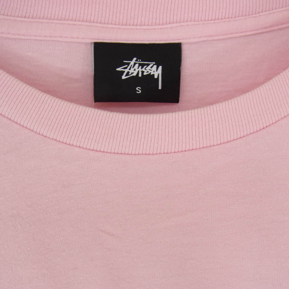 STUSSY ステューシー GLOBAL GATHERING サイドプリント Tシャツ 半袖カットソー ピンク系 S【中古】