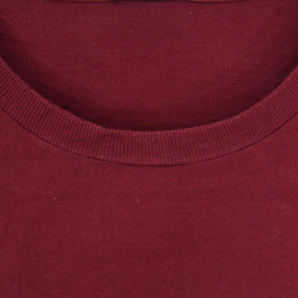 STUSSY ステューシー ストック ロゴ プリント 半袖 Tシャツ カットソー エンジ系 M【中古】