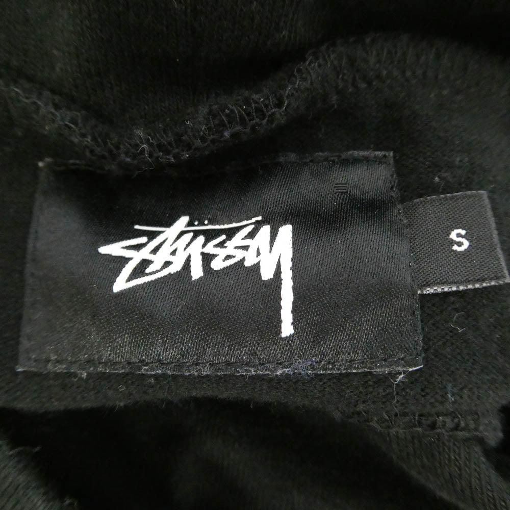 STUSSY ステューシー ロゴ プリント ハイネック ロングスリーブ 長袖 カットソー ブラック系 S【中古】