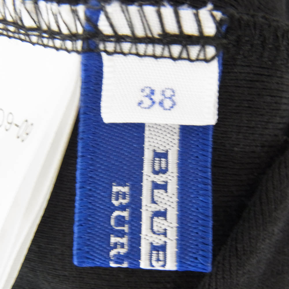 BURBERRY BLUE LABEL バーバリーブルーレーベル E1P67-809-09 刺繍 ロゴ 半袖 tシャツ ブラック系 38【中古】