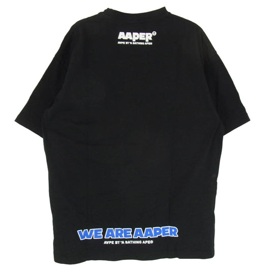 A BATHING APE アベイシングエイプ aaptem0601xxe AAPER ソルジャー プリント 半袖 Tシャツ ブラック系 L【中古】