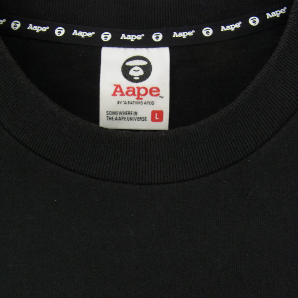 A BATHING APE アベイシングエイプ aaptem0601xxe AAPER ソルジャー プリント 半袖 Tシャツ ブラック系 L【中古】