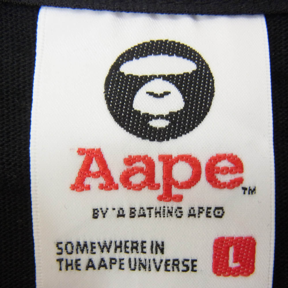A BATHING APE アベイシングエイプ aaptem0601xxe AAPER ソルジャー プリント 半袖 Tシャツ ブラック系 L【中古】