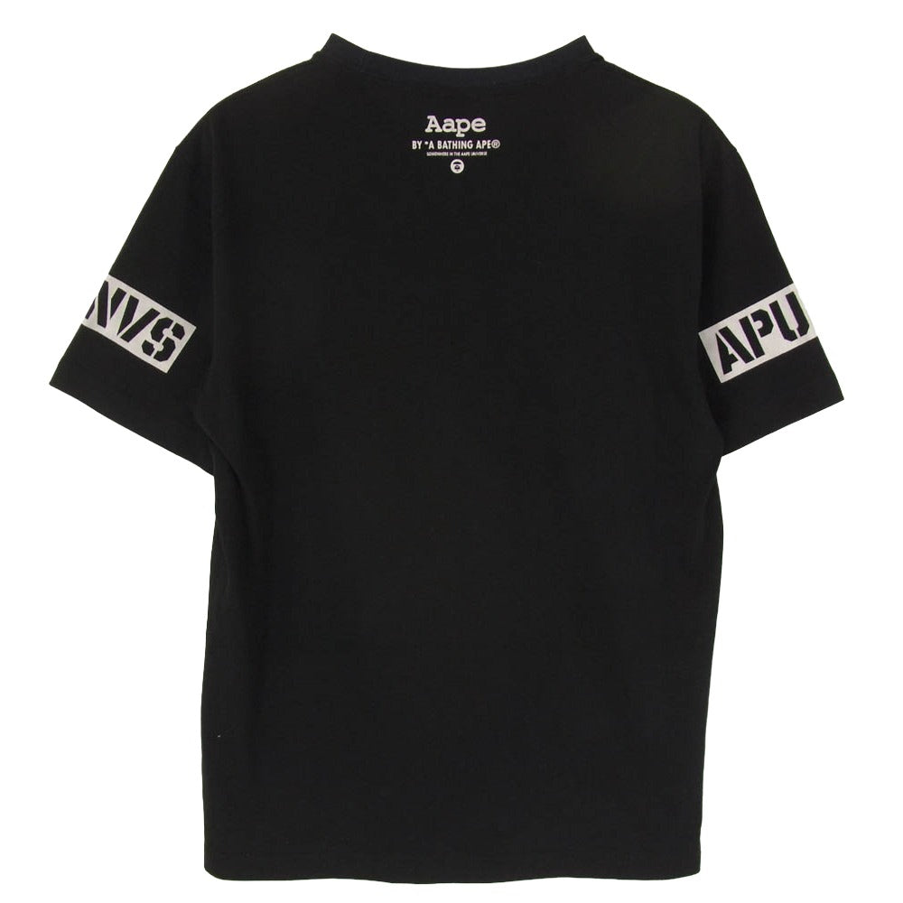 A BATHING APE アベイシングエイプ aaptem2571xx6 AAPE BY A BATHING APE デザートカモ 猿 クロスボーン 半袖 Tシャツ ブラック系 M【中古】