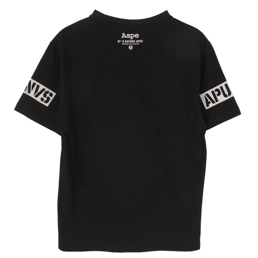 A BATHING APE アベイシングエイプ aaptem2571xx6 AAPE BY A BATHING APE デザートカモ 猿 クロスボーン 半袖 Tシャツ ブラック系 M【中古】