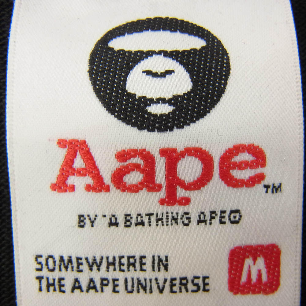 A BATHING APE アベイシングエイプ aaptem2571xx6 AAPE BY A BATHING APE デザートカモ 猿 クロスボーン 半袖 Tシャツ ブラック系 M【中古】