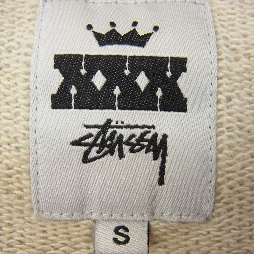 STUSSY ステューシー 30周年 記念 モノグラム 総柄 ジップアップ パーカー フーディ グレー系 S【中古】