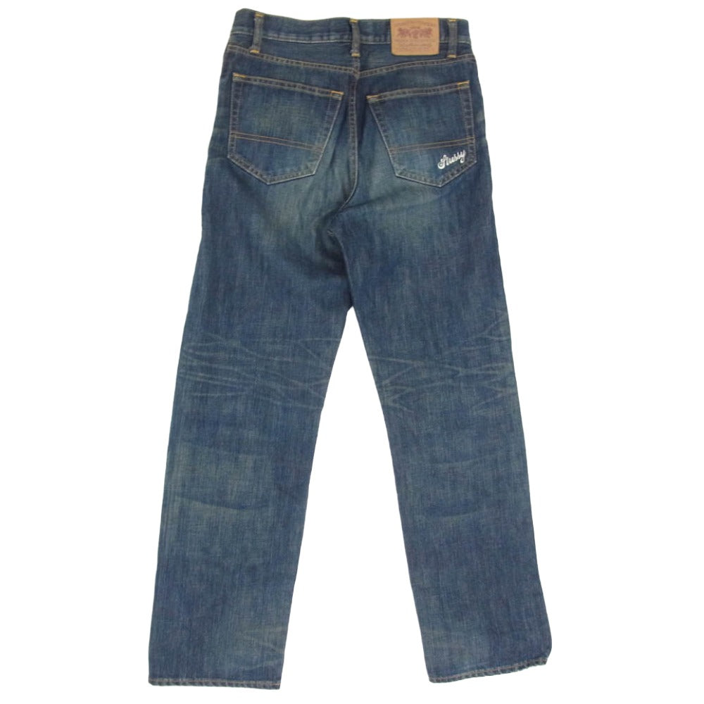 STUSSY ステューシー 金タグ rough and rugged denim ロゴ 刺繍 ライトオンス デニム パンツ インディゴブルー系 28【中古】