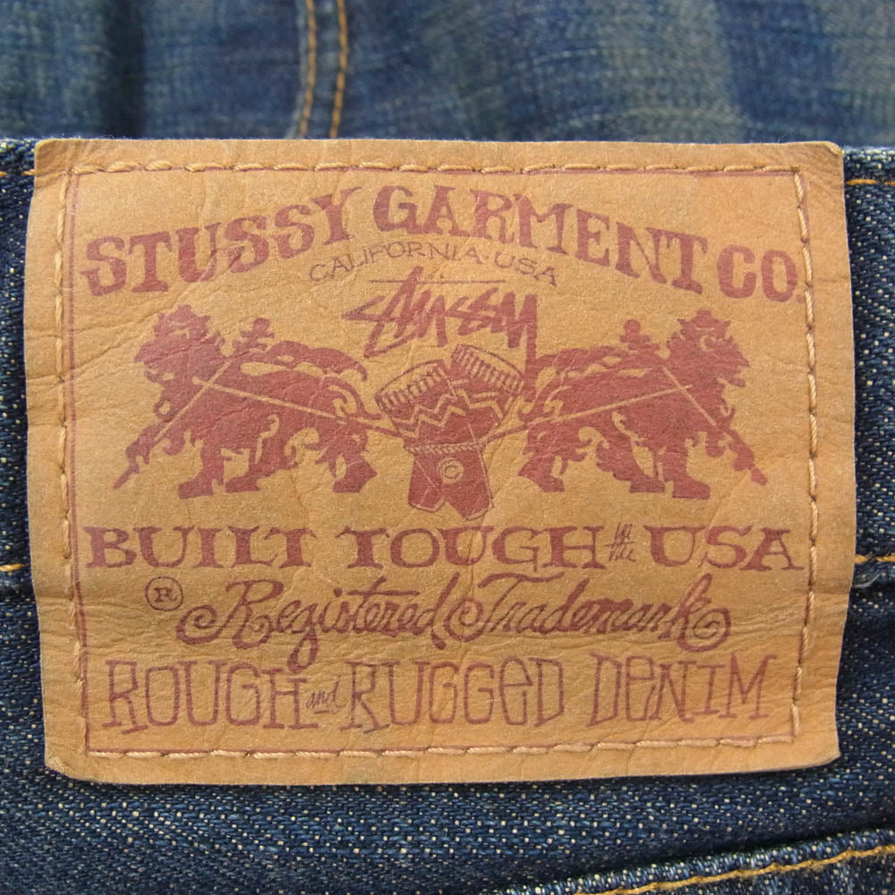 STUSSY ステューシー 金タグ rough and rugged denim ロゴ 刺繍 ライトオンス デニム パンツ インディゴブルー系 28【中古】