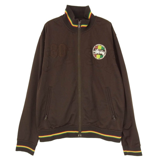 STUSSY ステューシー OLD STUSSY AUTHENTIC GEAR RASTA TRACK JACKET ラスタ ストックロゴ トラック ジャケット ブラウン系 M【中古】