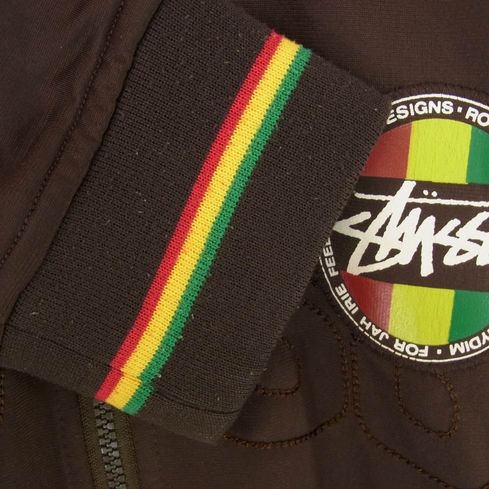 STUSSY ステューシー OLD STUSSY AUTHENTIC GEAR RASTA TRACK JACKET ラスタ ストックロゴ トラック ジャケット ブラウン系 M【中古】