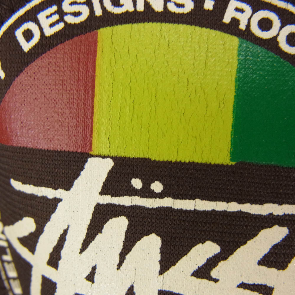 STUSSY ステューシー OLD STUSSY AUTHENTIC GEAR RASTA TRACK JACKET ラスタ ストックロゴ トラック ジャケット ブラウン系 M【中古】