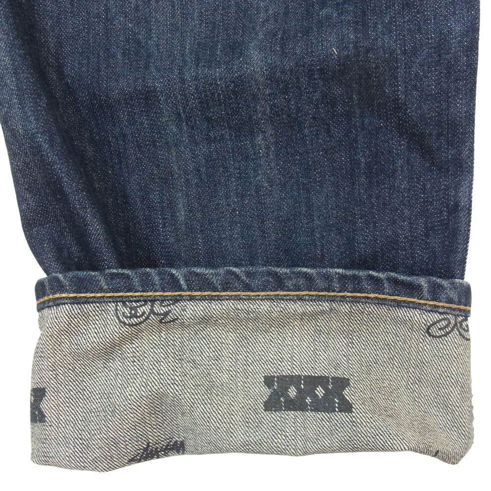 STUSSY ステューシー 金タグ XXX 30周年記念 刺繍 デニム パンツ インディゴブルー系 28【中古】