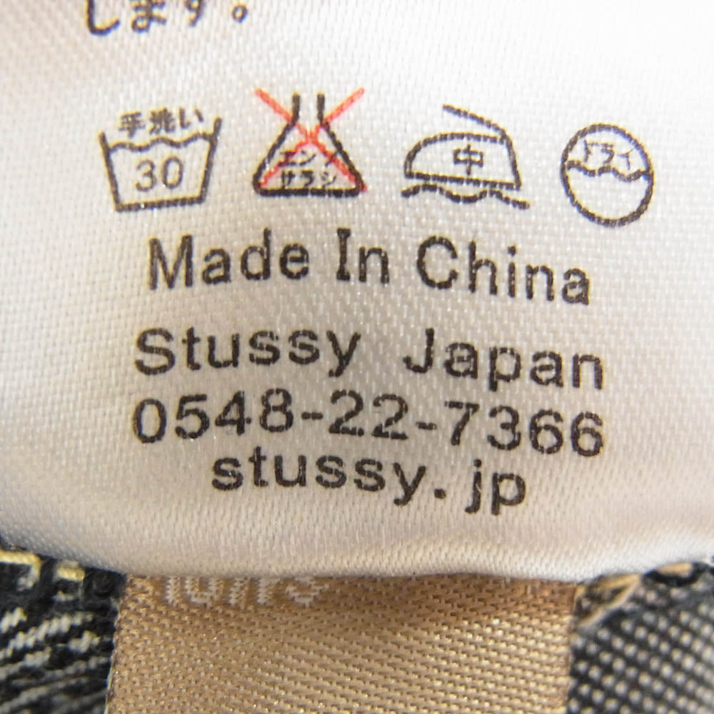 STUSSY ステューシー 金タグ rough and rugged denim プリント切替 デニム パンツ インディゴブルー系 30【中古】