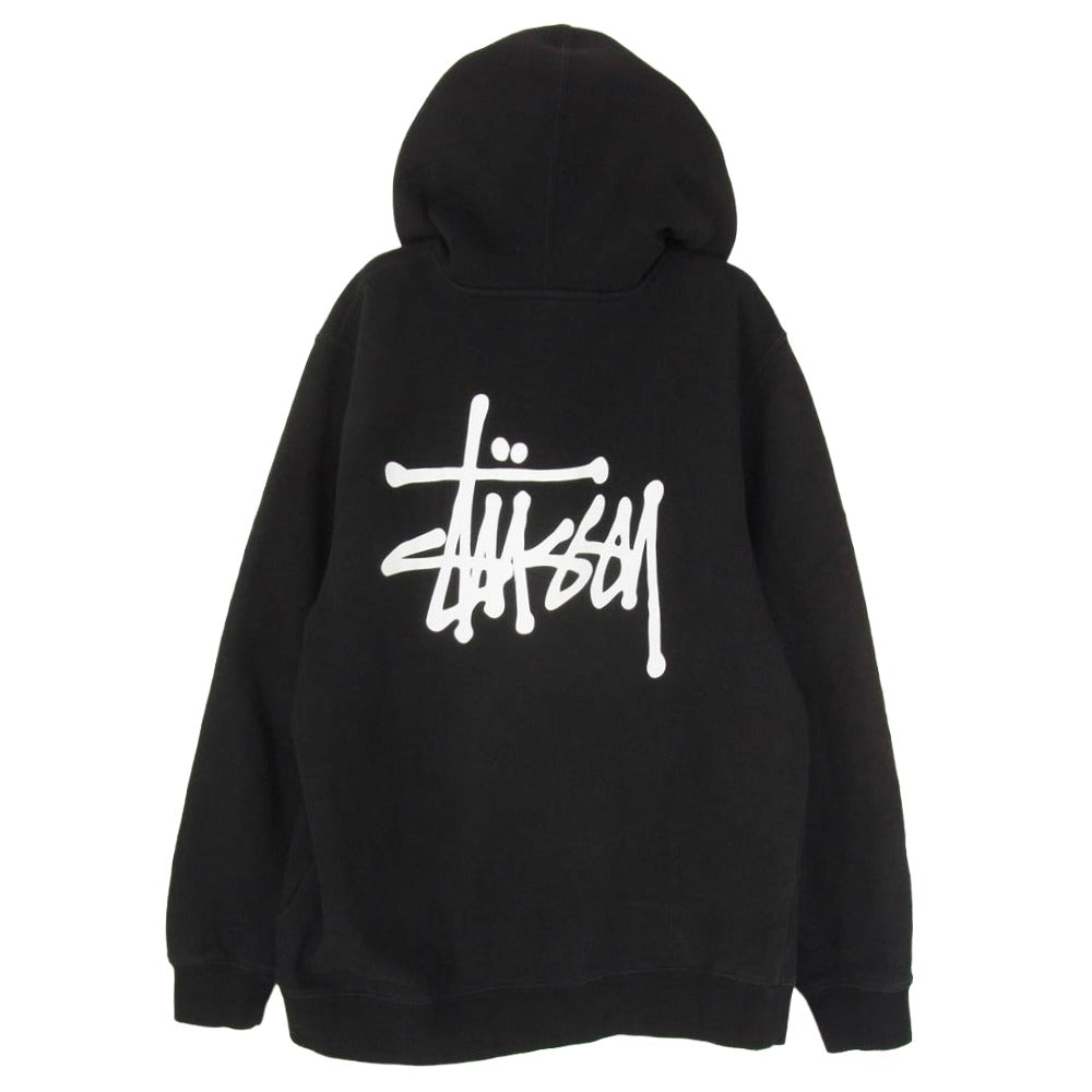STUSSY ステューシー Basic Logo Pull Over Hoody ベーシック ストック ロゴ スウェット パーカー ブラック系 S【中古】