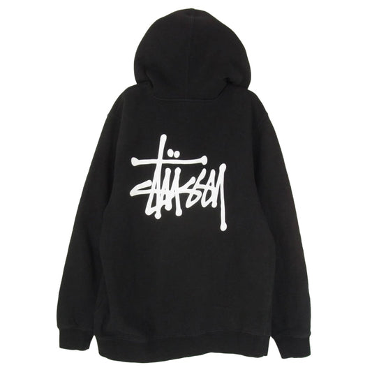 STUSSY ステューシー Basic Logo Pull Over Hoody ベーシック ストック ロゴ スウェット パーカー ブラック系 S【中古】