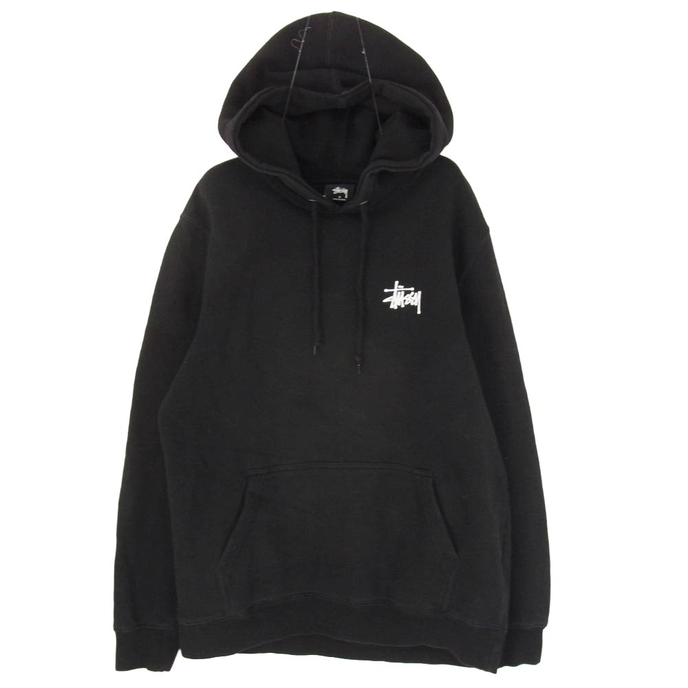 STUSSY ステューシー Basic Logo Pull Over Hoody ベーシック ストック ロゴ スウェット パーカー ブラック系 S【中古】