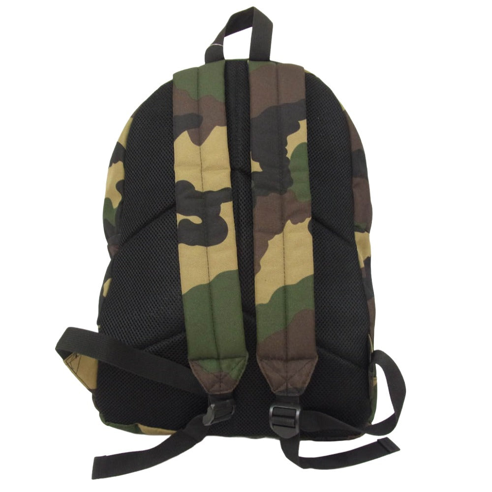 STUSSY ステューシー CORDURA CAMO DAY PACK カモ柄 迷彩 コーデュラ ストックロゴ 刺繍 デイパック リュック カーキ系【中古】