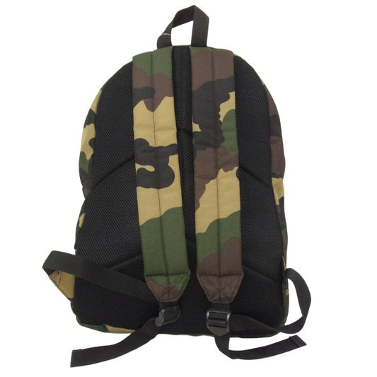 STUSSY ステューシー CORDURA CAMO DAY PACK カモ柄 迷彩 コーデュラ ストックロゴ 刺繍 デイパック リュック カーキ系【中古】