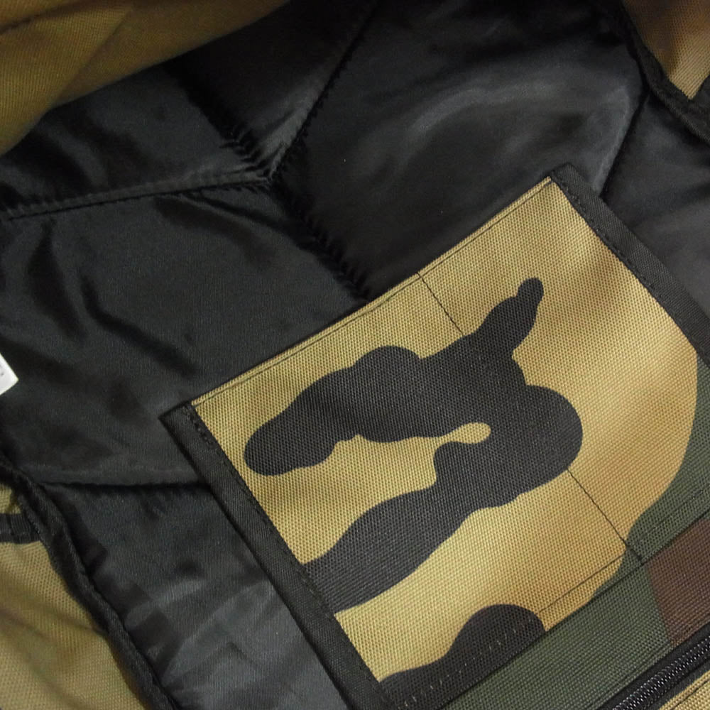 STUSSY ステューシー CORDURA CAMO DAY PACK カモ柄 迷彩 コーデュラ ストックロゴ 刺繍 デイパック リュック カーキ系【中古】