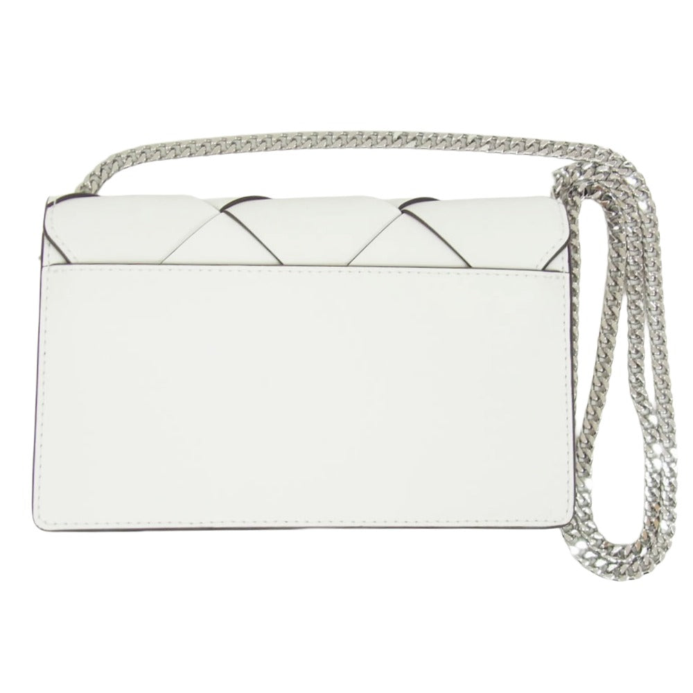 Michael Kors マイケルコース 7MPLRKG6 L9JMB7F JET SET ウーヴン レザー フラップ チェーン クロスボディ ショルダーバッグ ホワイト系【中古】