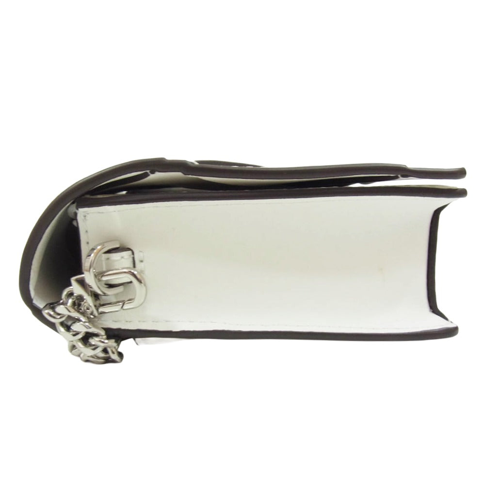 Michael Kors マイケルコース 7MPLRKG6 L9JMB7F JET SET ウーヴン レザー フラップ チェーン クロスボディ ショルダーバッグ ホワイト系【中古】