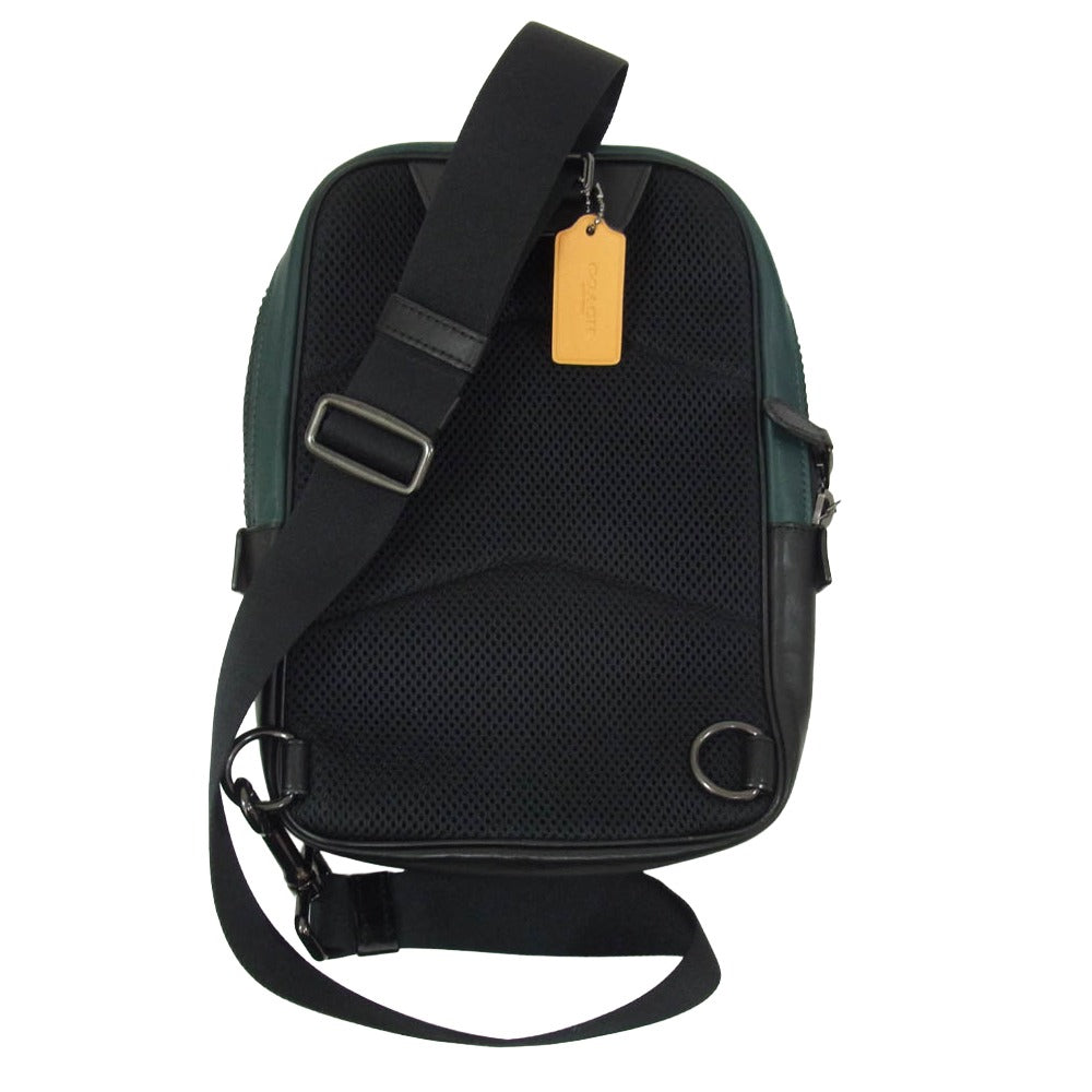 COACH コーチ C6647 ロゴ ボディバッグ ショルダーバッグ クロスボディバッグ グリーン系【中古】