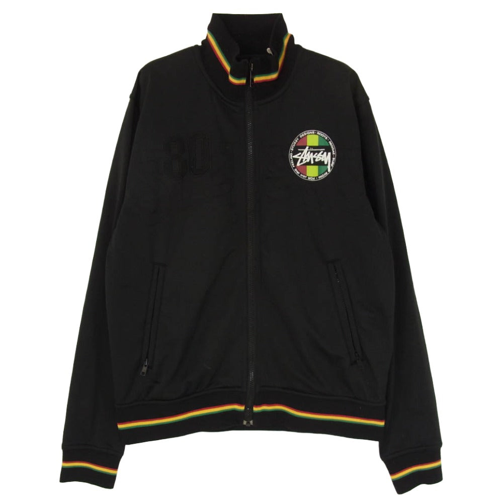 STUSSY ステューシー OLD STUSSY AUTHENTIC GEAR RASTA TRACK JACKET ラスタ ストックロゴ トラック ジャケット ブラック系 S【中古】
