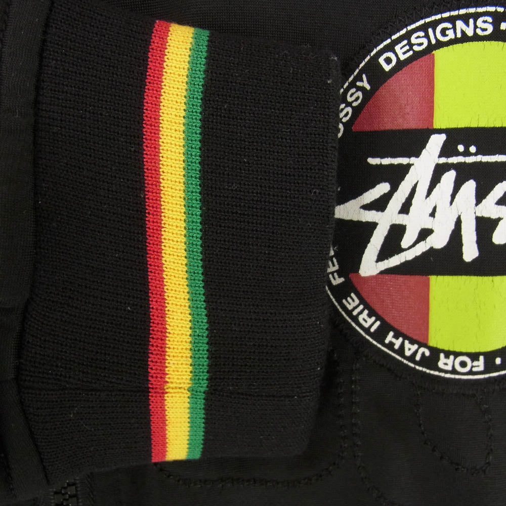 STUSSY ステューシー OLD STUSSY AUTHENTIC GEAR RASTA TRACK JACKET ラスタ ストックロゴ トラック ジャケット ブラック系 S【中古】