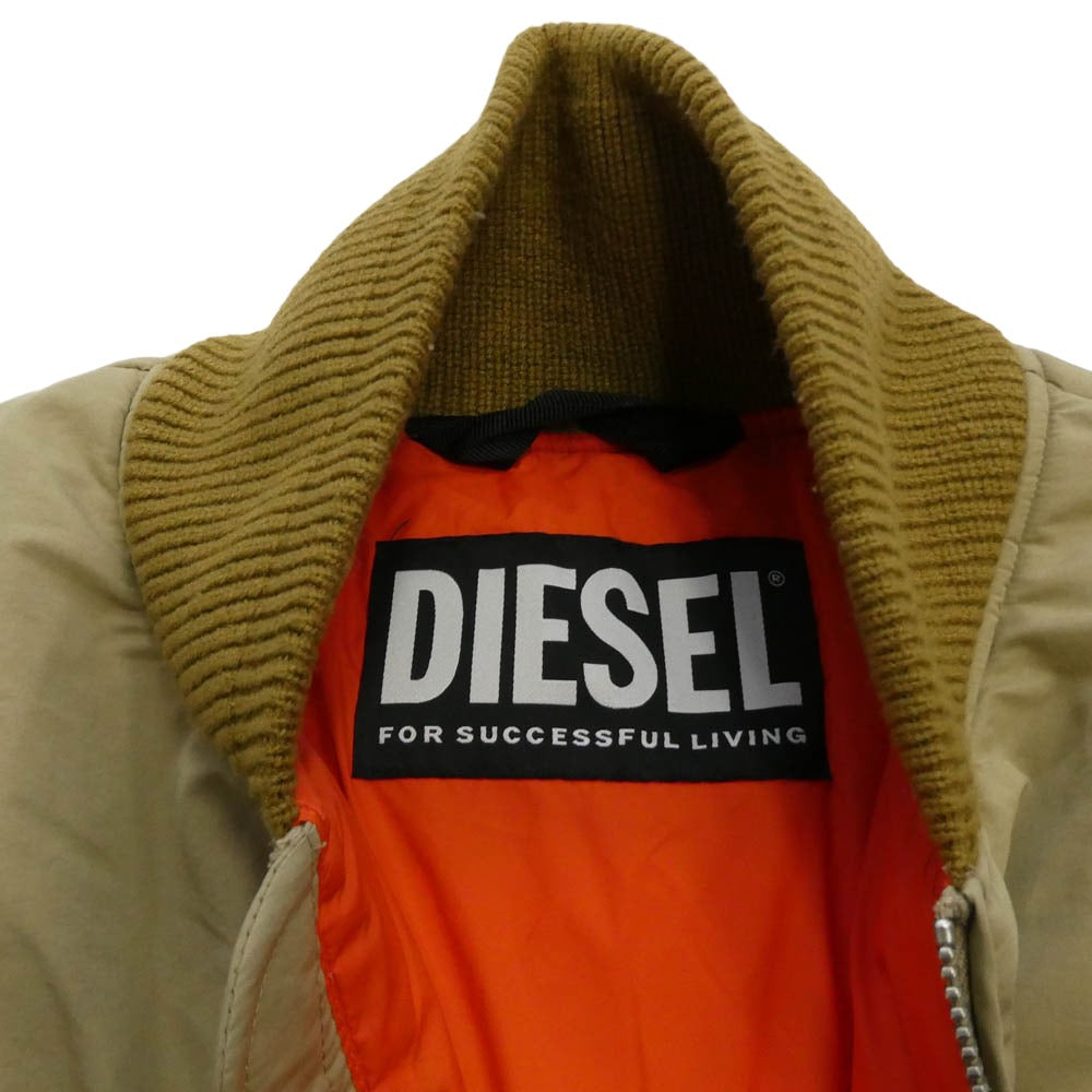 DIESEL ディーゼル A06151 W SPLEAK JACKET 中綿 ボンバー ジャケット ベージュ系 S【中古】