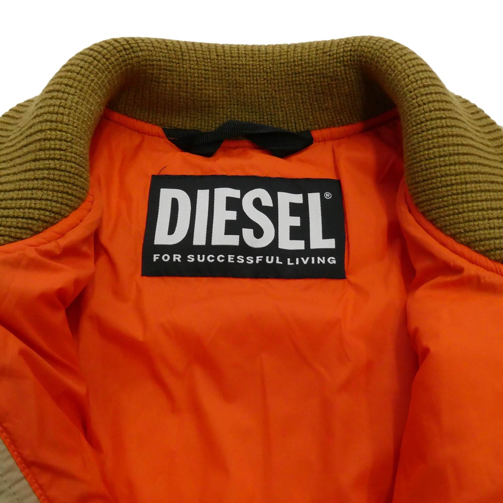 DIESEL ディーゼル A06151 W SPLEAK JACKET 中綿 ボンバー ジャケット ベージュ系 S【中古】