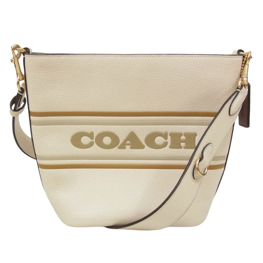 COACH コーチ CH248 ロゴ ローガン ダッフルバッグ メッセンジャーバッグ ショルダーバッグ レザーバッグ オフホワイト系【中古】