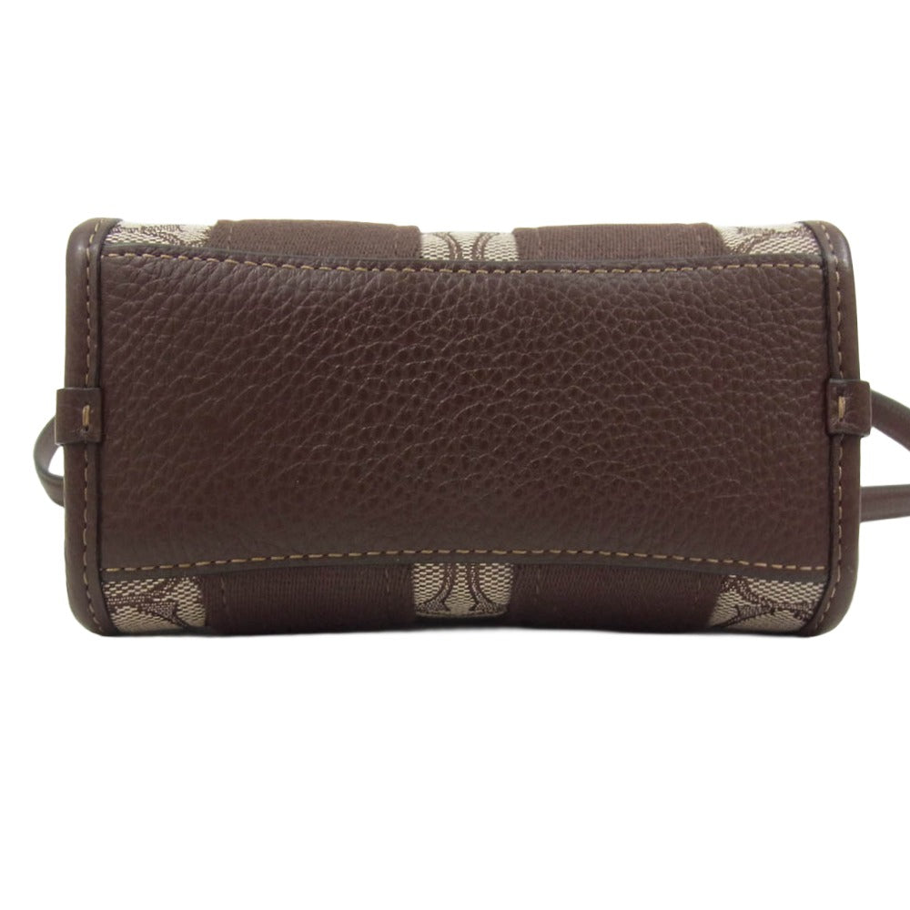 COACH コーチ CCL75 2WAY シグネチャー ジャカード スミス ミニ トート ハンド バッグ ブラウン系【中古】