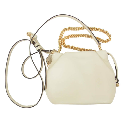 COACH コーチ CDB67 フェイ ミニ ドローストリング レザー ショルダー バッグ オフホワイト系【中古】