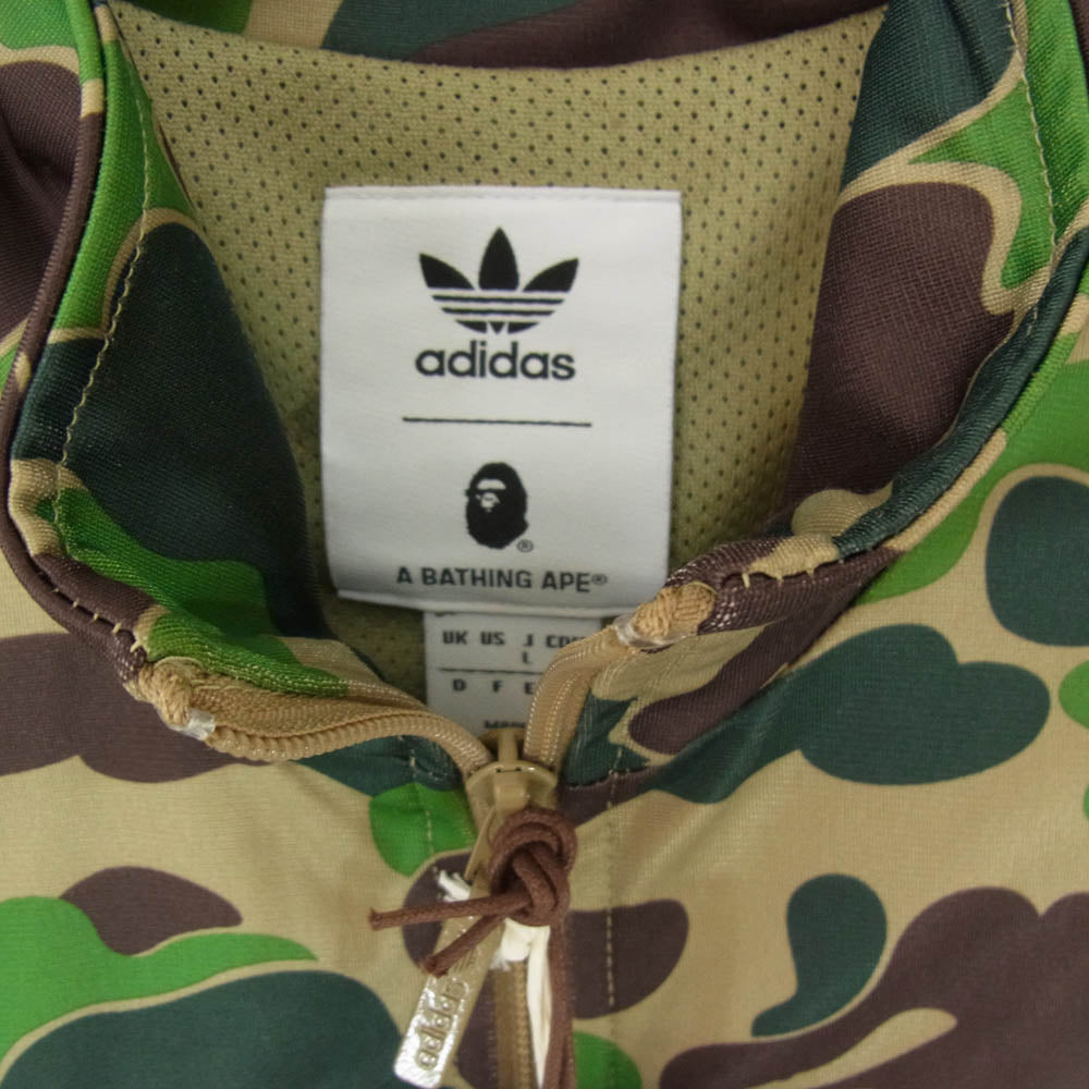 × ADIDAS ORIGINALS BY BAPE FIREBIRD TRACKTOP BAPE Camo アディダスオリジナルス バイ べイプ ファイアーバード トラックトップ ベイプ カモ カーキ系 L【新古品】【未使用】【中古】