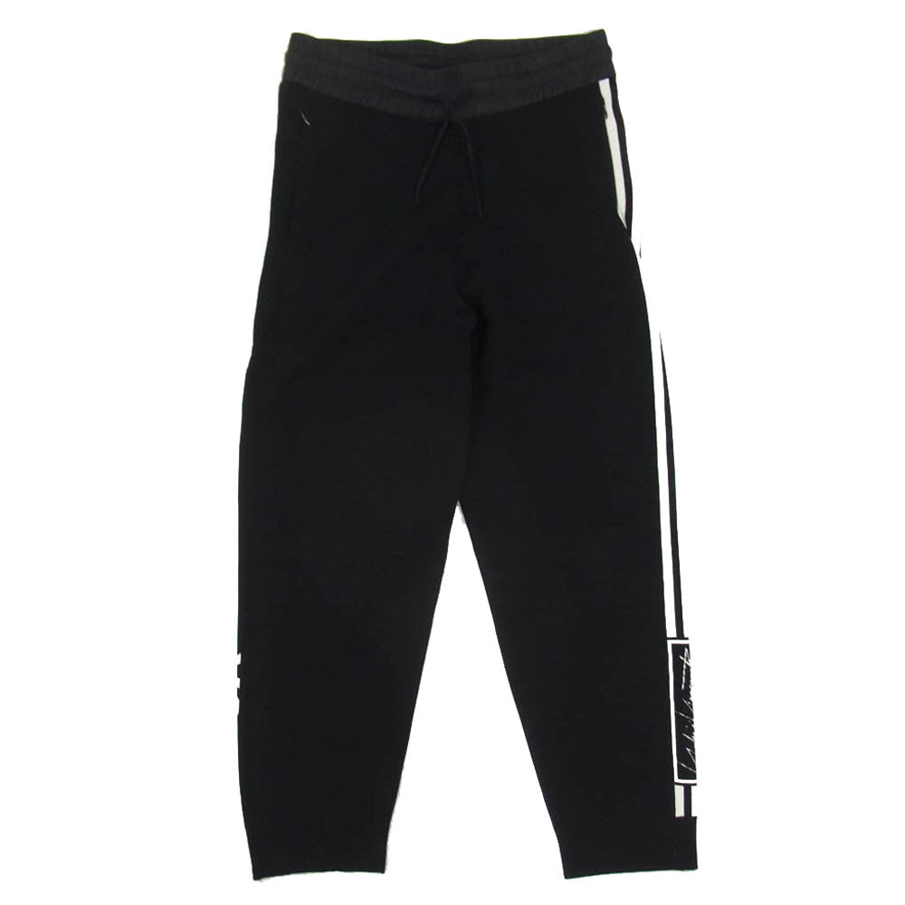 Y-3 Yohji Yamamoto ワイスリー ヨウジヤマモト FJ0373 Tech Knit Wide Pants ストライプ テック ニット ワイドパンツ ブラック系 M【中古】